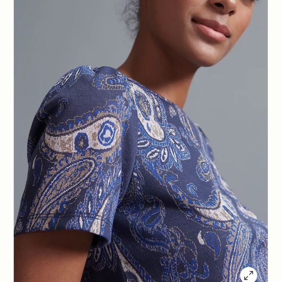 Like new Sparkly paisley navy boho top - Picture 3 of 7